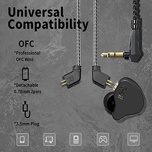 CCZ 멜로디 인이어 모니터 헤드폰, hifi 1DD 1BA 드라이버 iem 이어폰, 선명하고 깨끗한 사운드의 유선 이어버드, 가수 뮤지션 드러머 스튜디오용 3.5mm 유선 이어버드 (퍼플, 마이크 없음) - color: 퍼플., size: 마이크 없음, style: 마이크 없음