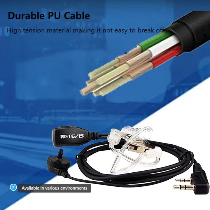 Retevis Walkie Talkie Earpiece with Mic, for RT22/RT21/RT68/H777/RT86