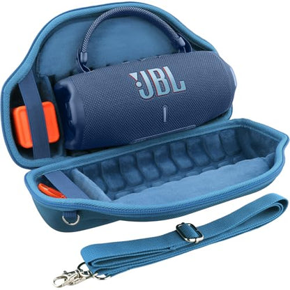 co2CREA Case for JBL Charge 6 Portable Bluetooth Speaker, Blue | High-Density Foam Padding, Reinforced Handle, Detachable Shoulder Strap, Compact Lightweight Design, Dust Protection - color: Blue Case