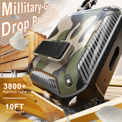 for AirPods Pro 2 Case with Lock Magnetic Lid, Camo | Compatible with AirPods Pro 2nd Generation and AirPods Pro 1st Generation (2019) Case with Cleaner Kit & Carabiner, MagSafe - color: FK-Camo, size: Airpoods Pro 1st/2nd Generation
