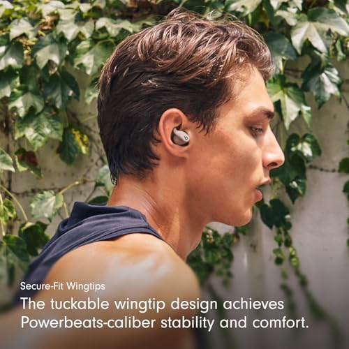 Beats Powerbeats Fit - Wireless Noise Cancelling Workout Earbuds with Secure-Fit Wingtips, Up to 30-Hour Battery Life, Sweat & Water Resistant, Apple & Android Compatible - Gravel Gray - color: Gravel Gray, style: Powerbeats Fit