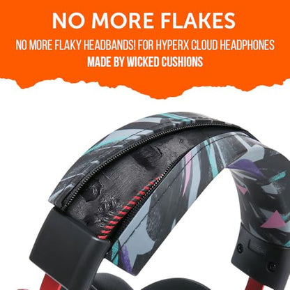 WC BandZ Cloud - Silicone Headband Cover for HyperX Cloud Series Headphones by Wicked Cushions | Enhanced Comfort, Style, & Sweat Protection | Exclusively for HyperX Cloud Series | 90's Black - color: 90's Black