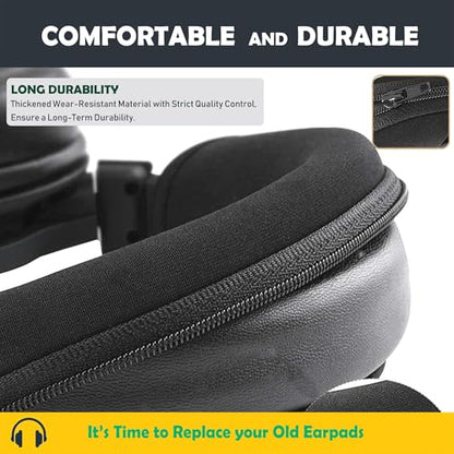 Earpads and Headband Replacement Compatible with Anker Soundcore Life Q30 / Q35 Bluetooth Headphones Ear Pads with Softer Protein Leather/Memory Foam