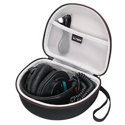 Case for Sony MDR7506 Professional Large Diaphragm Headphone Gray | Hard Carrying Travel Case for Sony MDR7506 Professional Large Diaphragm Headphone - color: 1.Black+Grey