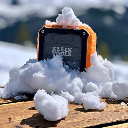 KLEIN TOOLS AEPJS1 Bluetooth Speaker, Wireless Portable Jobsite Speaker Plays Audio and Answers Calls Hands Free, IPX5, Worksite Ready