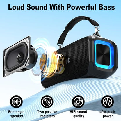Portable Karaoke Speaker for Adults, Small Size Singing Machine | with Wireless Microphone, Bluetooth Speaker with Punchy Bass, Magic Sound Voice, LED Lights