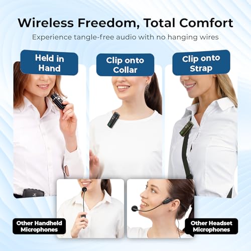 WinBridge Portable Voice Amplifier with Bluetooth Lavalier Microphone,Teacher Mic with Speaker,Wireless Lapel Amplifier for Teachers, Clip On Microphone System Bluetooth Speaker,Mini Megaphone WB006