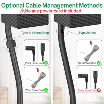 Speaker Stand Pair for Samsung Stands and Wall Mount - 33" to 42" Height Adjust Floor Stand for Samsung Surround Sound Rear Speakers with Keyhole & Thread Hole