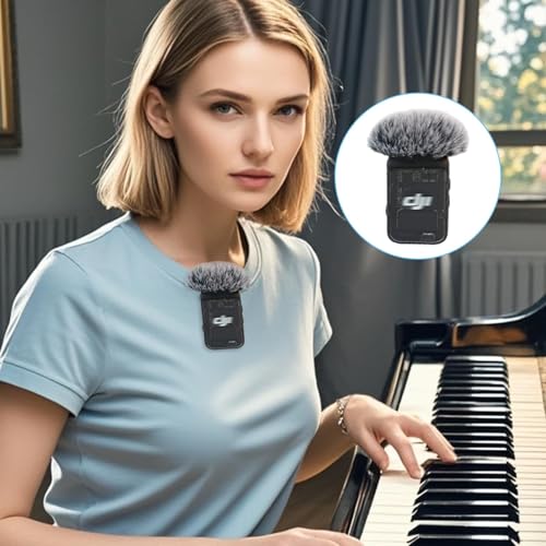 4 Packs Microphone Windscreen Compatible with DJI MIC 2/ OSMO POCKET 3, Microphone Furry Wind Muff (Not for DJI Mic 1) -Grey - color: gray-4 pcs