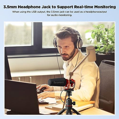 Saramonic VMic7S On-Camera Shotgun Microphone, Condenser Video Mic for Camera DSLR Phone Vlog Podcast Interview ENG/EFP Outdoor Recording