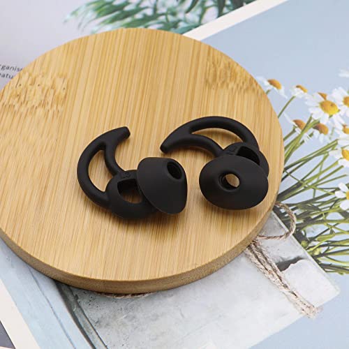Create idea 3 Pairs Earbuds Cover Silicone Earhooks Ear Loops in-Ear Earbuds Tips with Wings Compatible with Bo-se QuietComfort and Sport Earphones S M L Black