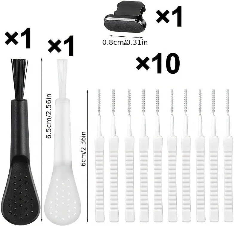 13 Pcs Phone Charging Port Cleaner Kit,USB Port Speaker Dust Removal Tools | Anti-Clog Cleaning Brushes with Dust Plugs for iPhone, Android, Laptop, Earphones, Electronics