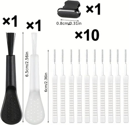 13 Pcs Phone Charging Port Cleaner Kit,USB Port Speaker Dust Removal Tools | Anti-Clog Cleaning Brushes with Dust Plugs for iPhone, Android, Laptop, Earphones, Electronics