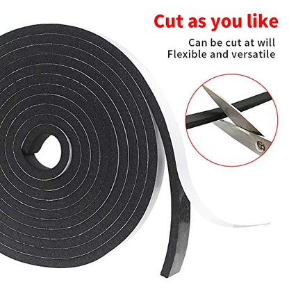 Weather Stripping Door Seal Strip for Doors and Windows, 1In x 1/8In x 33Ft x 2 Roll Foam Insulation Tape Self Adhesive,Sound Proof,Weatherstrip,Pipe Cooling, Air Conditioning Seal Strip - size: 1 in x 1/8 in x 33 ft x 2 Roll