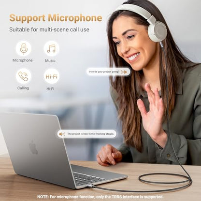 UGREEN USB C to Aux 3.5mm Car Audio Cable TRRS Male Headphone Cord 6.6FT | HiFi DAC 96KHz/24bit, Mic & In-Line Control, TRRS, Compatible with iPhone 17 16 Pro Max Galaxy S26 Pixel 10, for Car Speaker - size: 6.6FT