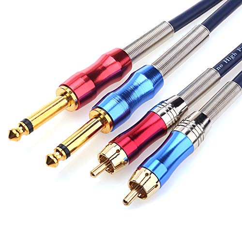 Dual 1/4 inch TS to Dual RCA Stereo Audio Interconnect Cable Patch Cable Cords -6.6 ft - size: 6.6 feet