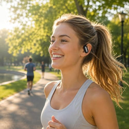 Wireless Earbuds SP36 Sports with Earhooks, Bluetooth 5.4, Hi-Fi Stereo Sound, LED Display, Long-Lasting Battery Life, Waterproof Sport Headphones Compatible with Android/iOS (Black)