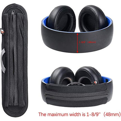 QC35 Headband Cover for ATH-M50X, Beats Solo 3, Astro a10s, Soundlink AE II Universal Replacement Head Band Protector with Zipper, Headband Cover Cushion Protector Pad for Headphones (Large, Black) - size: Max for 1-8/9''W cushion pad