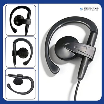 2-Pin Ear-Clip Earpiece Headset for Two Way Radio Kenwood TK3170 TK-2160 TK-220 TK-240 TK-2100 TK-3200 LT-3188 PX-3288