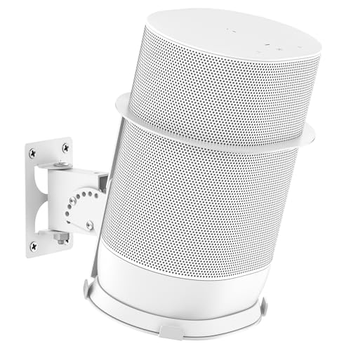Adjustable Speaker Wall Mount for Sonos Move and Sonos Move 2, Wall Mounted Bracket, Adjustable Tilt and Swivel, Space Saving Speaker Holder, White - color: White, size: 1 Pack