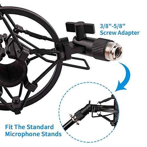 Microphone Shock Mount Holder Clip Mic Anti-Vibration for 22mm-26mm Diameter Dynamic Mic Like Shure SM58 58S SM57 PAG48 Sennheiser E835 E845 AKG D5S Samson Q7 Q8 Behringer Xm8500