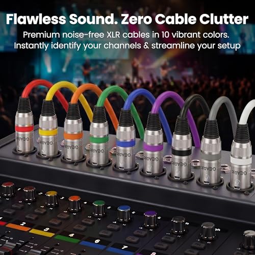GEARit 22AWG OFC XLR Cables 3FT 10-Pack Male to Female for Audio Engineers - size: 3 Feet