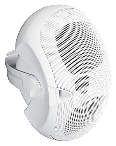 Rockville D4-70 White Dual 4" 70V Commercial/Restaurant Wall Mount Speaker | Adjustable Tap 30W, 15W, 7.5W, 3.75W, Silk Dome Tweeter, Outdoor/Indoor, 80x120 Degree Dispersion, Swivel Bracket, 100V, ABS - color: White