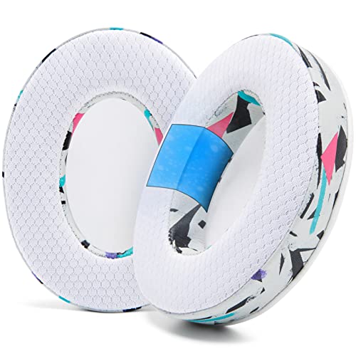 WC Freeze - Cooling Gel Earpads for ATH M50X / SteelSeries Arctis/HyperX | Made by Wicked Cushions | Fits SteelSeries Arctis, ATH M50X, Turtle Beach Stealth & More. Cooler for Longer | 90's White - color: 90's White