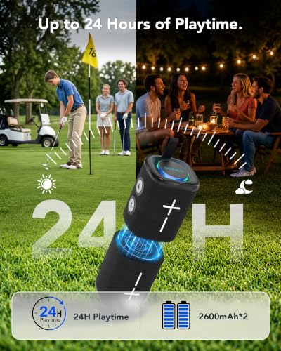 BOYISEN 2-in-1 Split Magnetic Golf Cart Speaker, Portable Bluetooth Speaker