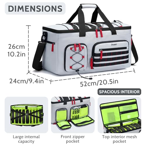 DJ Cable Bag with Detachable Dividers for Equipment and Music Gear, Grey | Laptop and Microphone Pocket, Versatile Carrying with Shoulder Strap, Durable Fabric, for Musicians and Audio Professionals - color: Grey