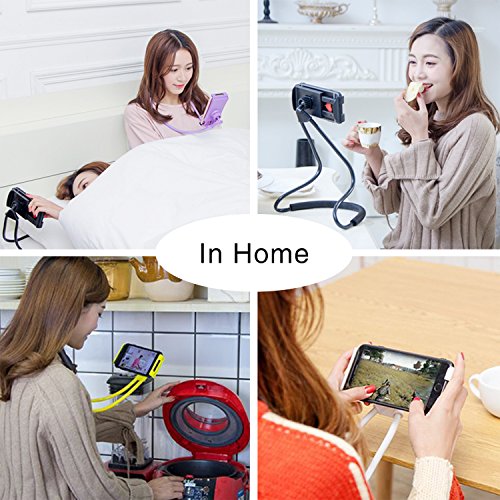 011 Neck Cell Desk Bed,Bike and Motorcycle Mount,Lazy Bracket Mobile Phone Stand Holder (Black) - color: Black