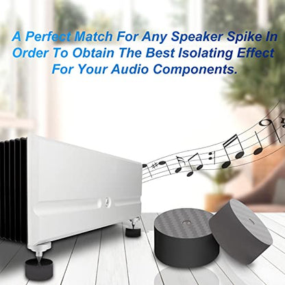 Monosaudio Carbon Fiber Speaker Spike Floor Protectors Speaker Isolation Feet 40x20mm Speaker Spike Floor Protectors Pad Stand for Audio,Speakers,Subwoofers,Amplifier,DAC,PC Case,Turntable(Black) - size: 40x20mm