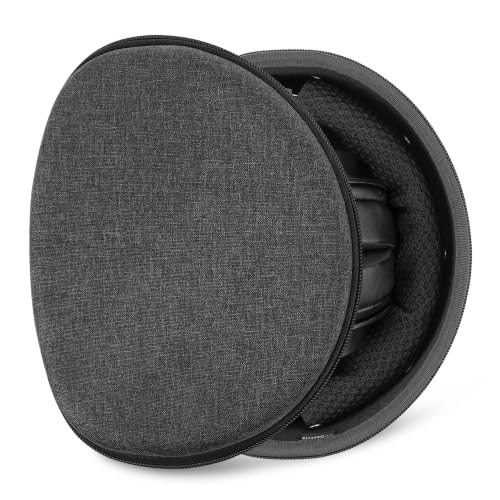 Geekria Shield Headphones Case Compatible with Audio-Technica ATH-M50X/M30X, ULTRASONE Signature Fusion Open Back, Replacement Hard Shell Travel Carrying Bag with Cable Storage (Dark Grey)