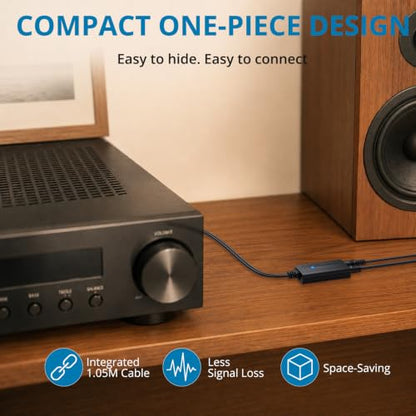 AUTOUTLET Optical to Dual 6.35mm Converter, 192kHz Toslink SPDIF to Dual 1/4" Male Stereo Analog Audio Adapter with Integrated Cable and Optical Cable for Amplifier, Powered Speaker, Mixer
