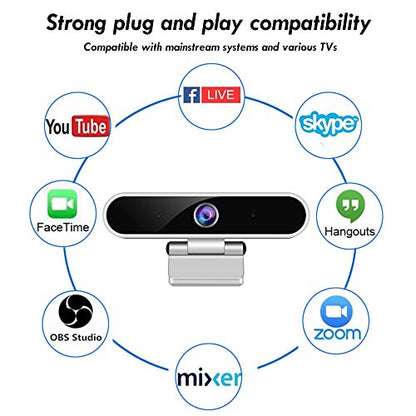 Webcam with Microphone,Camera for Computer Desktop 1080P HD Webcam,Plug and Play USB Webcam for Laptop Flexible Rotatable Clip and Tripod,Privacy Cover for Video Calling Recording Conferencing