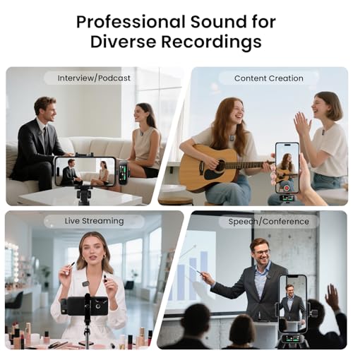 MIC PRO Wireless Microphone for iPhone/Android/Camera/PC, 48kHz CD-Quality, AI Noise Cancelling, 820ft Range, Up to 18H Runtime, Portable Clip-On Mic for Vlog, Streaming, Podcast - style: Mic Pro