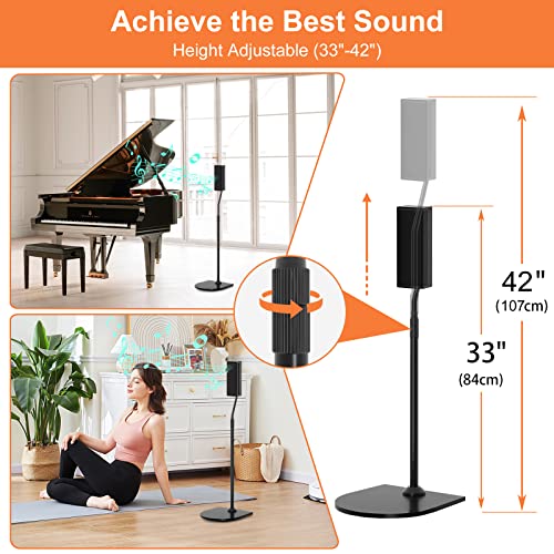 Adjustable Stand for Bose Speaker Stands with Slideconnect Bracket, for UB-20, UB-20 II, WB-50 II, UFS-20 II, UTS-20 II, CM520, CineMate II, GS II, Speaker Floor Stands, Pack of 2