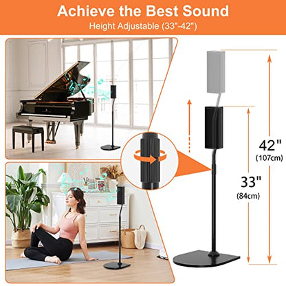 Adjustable Stand for Bose Speaker Stands with Slideconnect Bracket, for UB-20, UB-20 II, WB-50 II, UFS-20 II, UTS-20 II, CM520, CineMate II, GS II, Speaker Floor Stands, Pack of 2