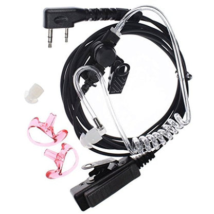 2 Wire Acoustic Tube Earpiece Mic Headset Compatible for Baofeng BF-F9 | Compatible with Baofeng BF-F8HP BF-F9 UV-82 UV-82HP UV-82C UV-5R UV-5R+ UV-5RMini UV-5RA UV-5RB UV-5RC UV-5RD UV-5RE