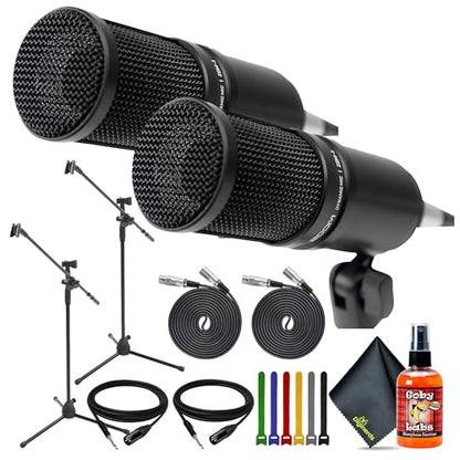 Zoom 2-Pack ZDM-1 Dynamic Podcast Microphone + Tripod Bundle | For Podcasting, Recording & Streaming + XLR Cable