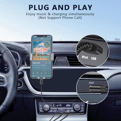 USB C to 3.5mm Aux Cable, 2 in 1 USB C to 3.5mm Car Stereo Aux Headphone Jack Cable with PD 18W Charging Compatible with iPhone 17/17Pro/16/16e/15 Pro Max, Galaxy S25/S24/S23/S22/S23FE, Pixel 9/8/7 - color: Black