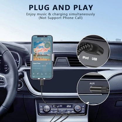 USB C to 3.5mm Aux Cable, 2 in 1 USB C to 3.5mm Car Stereo Aux Headphone Jack Cable with PD 18W Charging Compatible with iPhone 17/17Pro/16/16e/15 Pro Max, Galaxy S25/S24/S23/S22/S23FE, Pixel 9/8/7 - color: Black