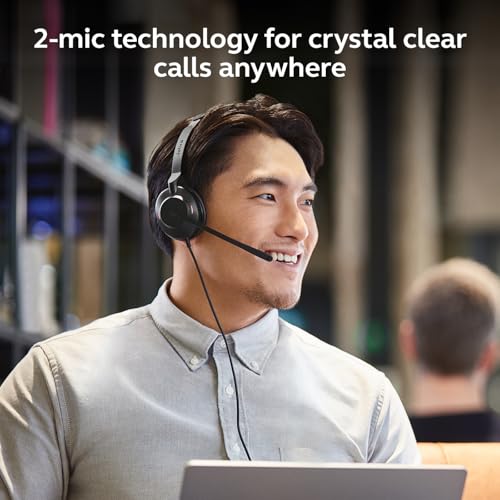 Jabra Evolve2 30 SE (2025 Version) Wired Single-Ear Headphones with Microphone – Computer Headset - USB-A and USB-C Cable - Microsoft Teams Certified - Works with All Meeting Platforms – Black - color: Mono, style: Teams Certified