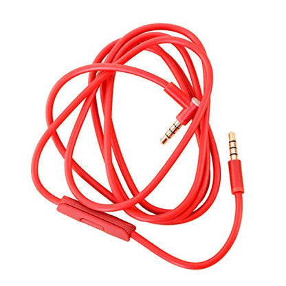 Replacement Audio Cable Cord Wire with in-line Microphone and Control Compatible with Beats Headphones Solo, Studio, Pro, Detox, Wireless, Mixr, Executive Headphones(Red) - color: Red