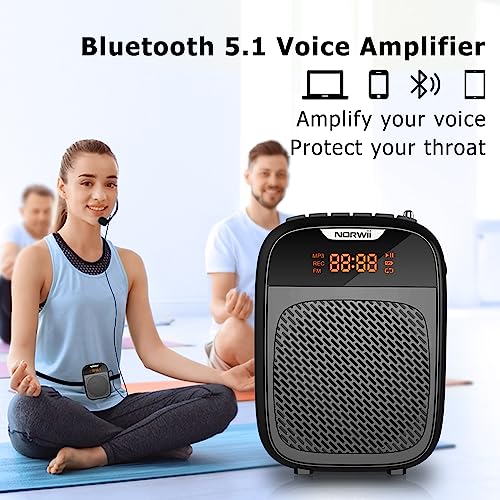 Mini Voice Amplifier, Portable Speake with Wired Microphone Headset | Rechargeable Bluetooth Voice Amplifier, PA System, Personal Speaker Megaphone for Teachers, Tour Guides, Meeting, Coaches