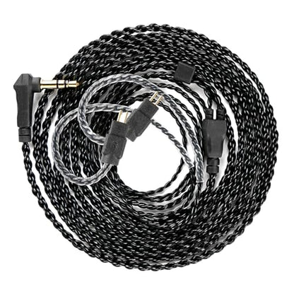 KZ ZS10 Pro IEM Cable, 2 Meter Long in Ear Monitor Cable, CCZ C01 4N OFC Upgraded Earbuds Cord for ZSN PRO X, Castor, EDX PRO, ZS12 PRO X, ZS10 PRO-X, ZAR, ZAS, CCA CRA (2m, 2Pins Without Mic, Black) - size: 2m, style: 2pins-Without Mic
