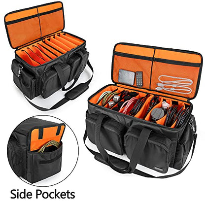 Trunab DJ Cable File Bag with Detachable Padded Bottom and Dividers | Travel Gig Bag for Professional DJ Gear, Musical Instrument and Accessories