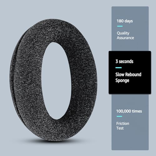 Fabric Comfort Replacement Ear Pads for Bose QuietComfort 35 / QC35 – Fits QC25 QC45 QC15 QC2 AE2 AE2i AE2w SoundLink & SoundTrue (S2 Style) - color: Black & Black & Grey