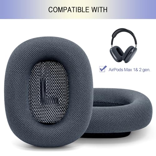 Upgraded Ear Cushions for Apple AirPods Max, Mesh Ear Pads Replacement | Air Pods 1 & 2 Over-Ear Headphones Ear Cups with Original Silicone Design (Midnight) - color: Midnight