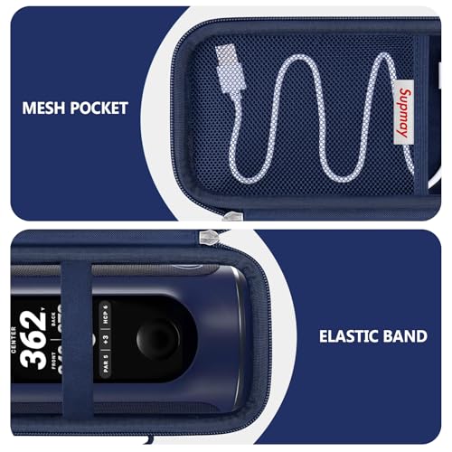 Carrying Case for Blue Tees Golf Player+, Player Pro GPS Speaker | GPS Speaker Player Protection Case with Mesh Pocket,Shoulder Strap, Shockproof, Scratch Resistant, Waterproof, Blue - color: Blue 1